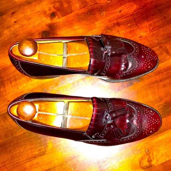 J & M Burgundy Optima Tassel Kiltie Loafer 10 D/B - Picture 5 of 10